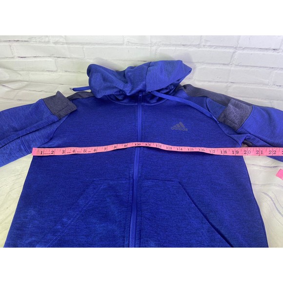 Adidas CF0019 Fleece Lined Performance Zip Up Activewear Jacket Blue Womens M - Picture 8 of 11